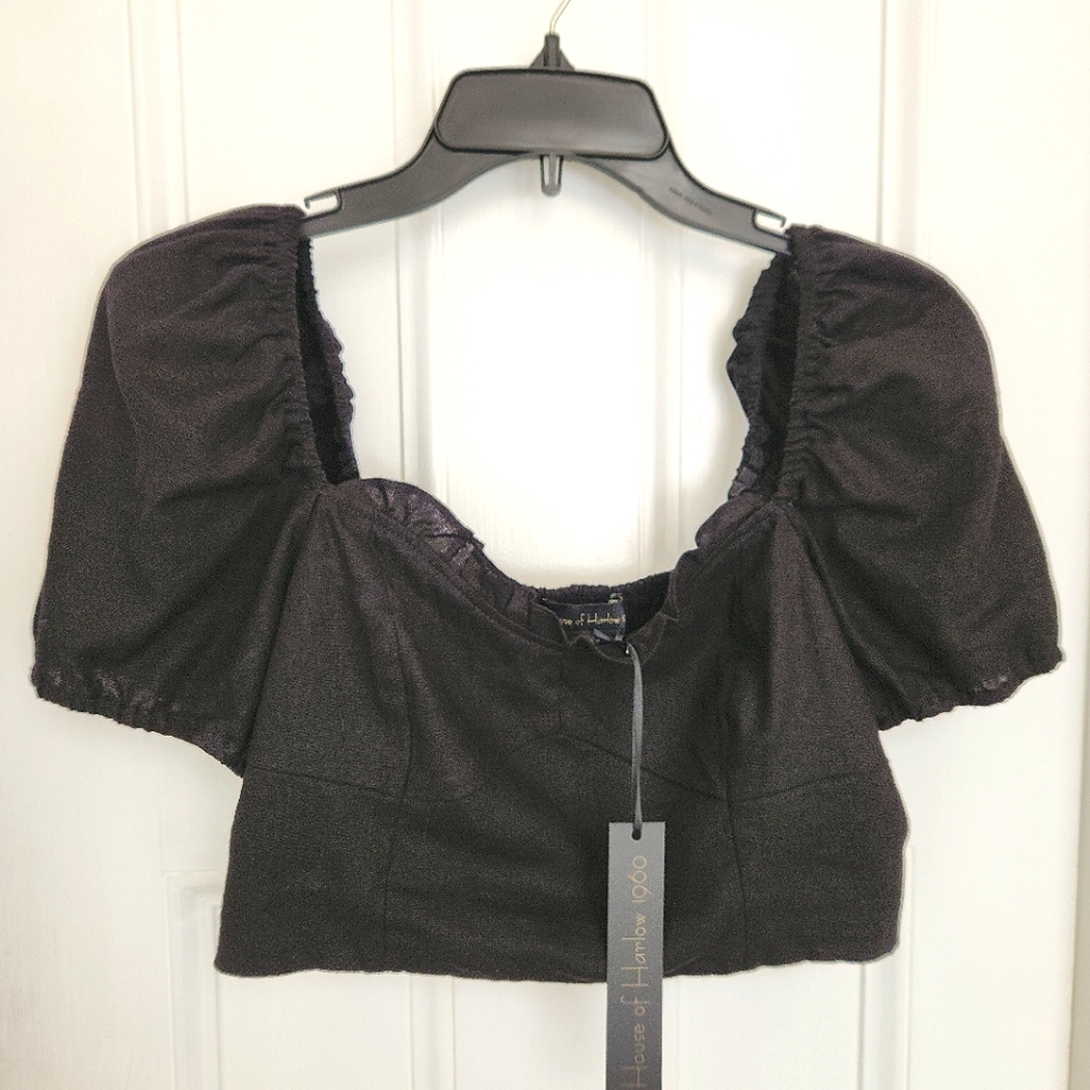 NWT House of Harlow Linen Crop Top size 8